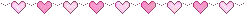 A divider with colorful pink hearts.